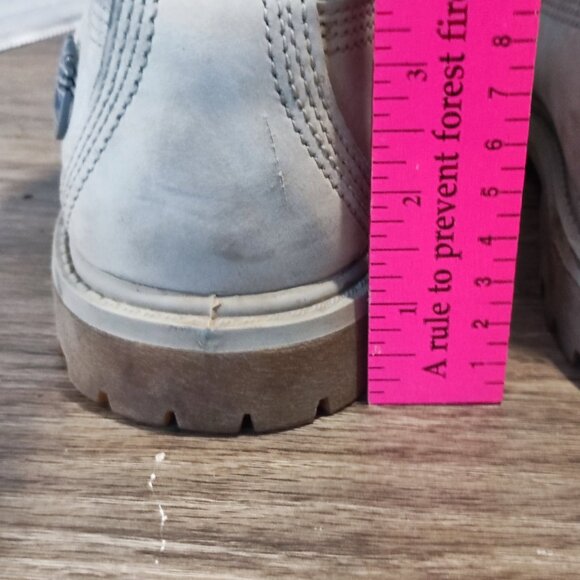 Timberland Insulated Lace Up Combat Boots Sz 7 Grey Silver Leather Retro Booties - Picture 6 of 14
